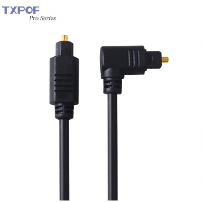 High quality & low price Toslink to 90 Degree Right Angle Digital Optical Cable Stereo Audio Cable