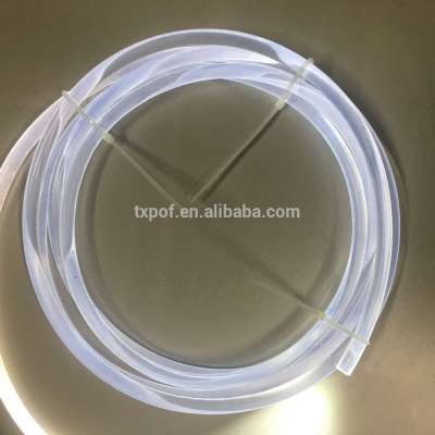 6mm solid flexible core transparent side glow body emitting fiber for swimming pool lighting and decoration